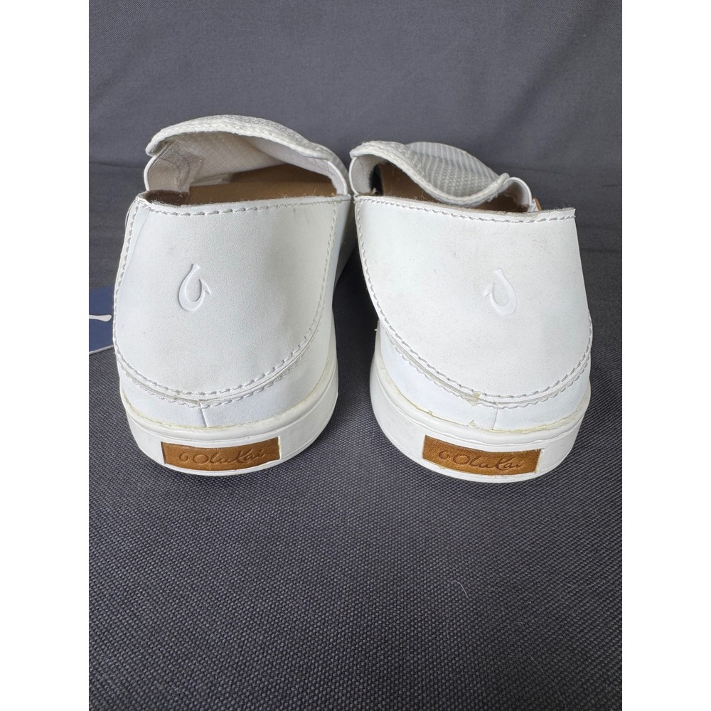 OluKai Pehuea Womens 9 New White Mesh Slip On Sneakers Flip Flop Beach Island - Picture 10 of 13